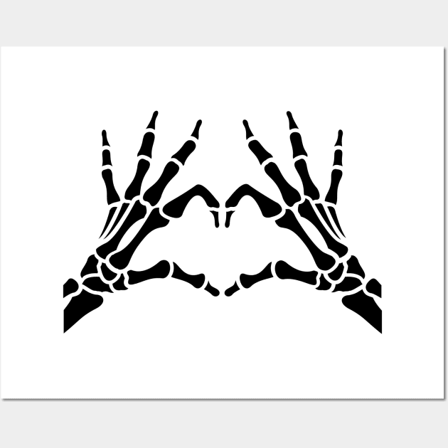 skeleton heart hand, halloween sticker Wall Art by Rady